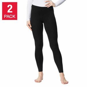 NWT Ladies 2 Pack 32 Degree Base Layer Pants, Long Johns, Leggings Black L